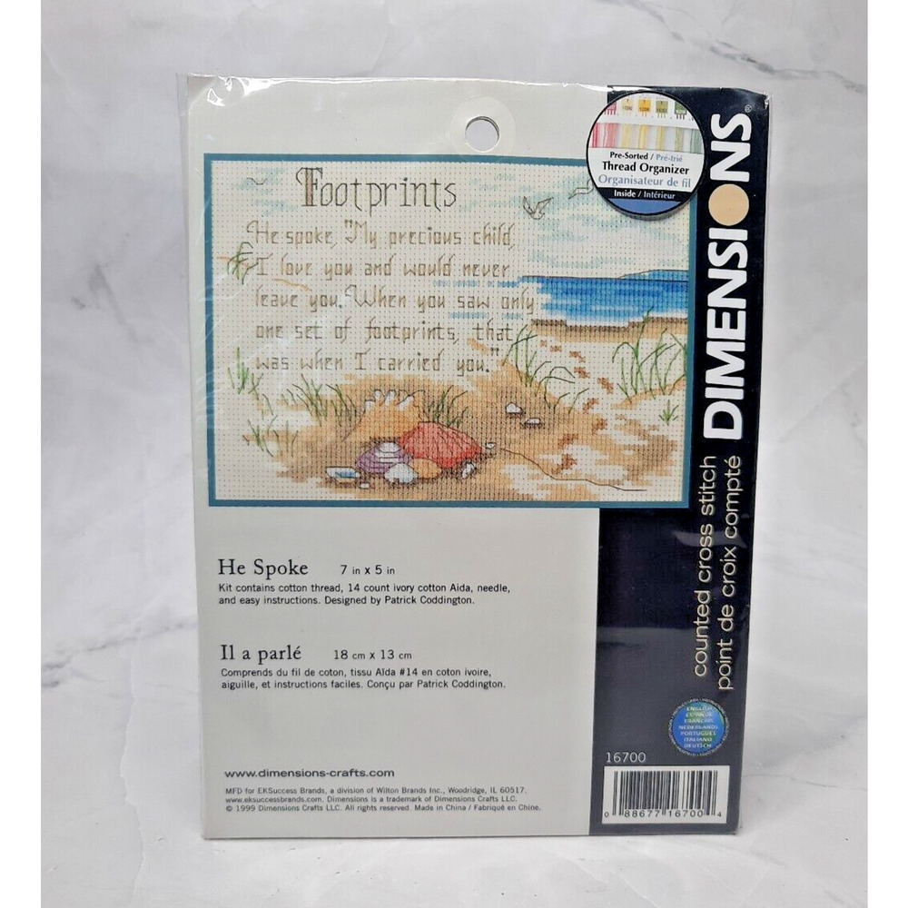 Dimensions Counted Cross Stitch Kit He Spoke 16700 Footprints 7x5